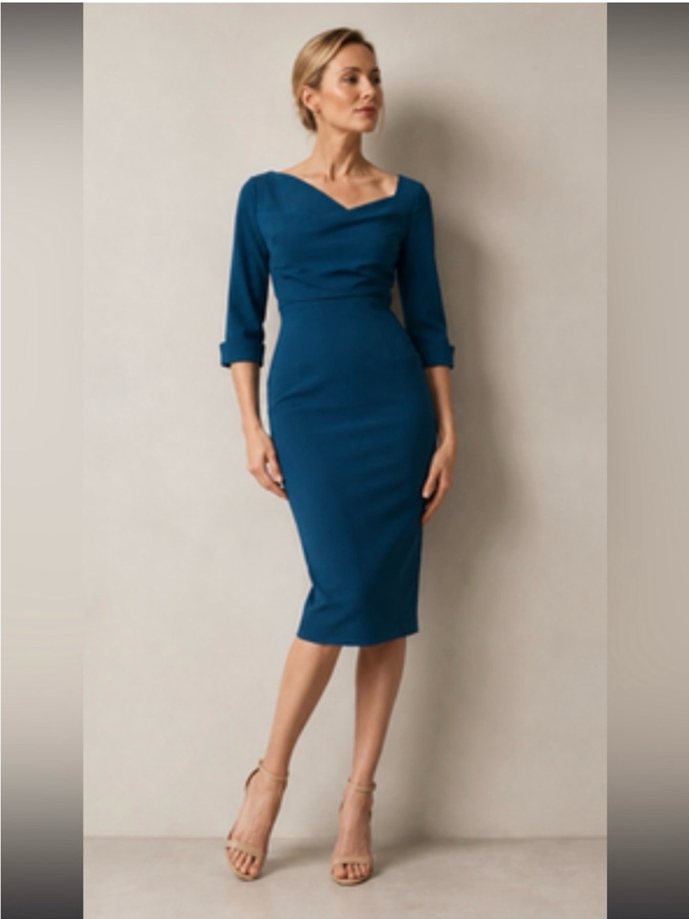 Black Halo Asymmetrical Neckline Jackie O Sheath Dress, Size 16
